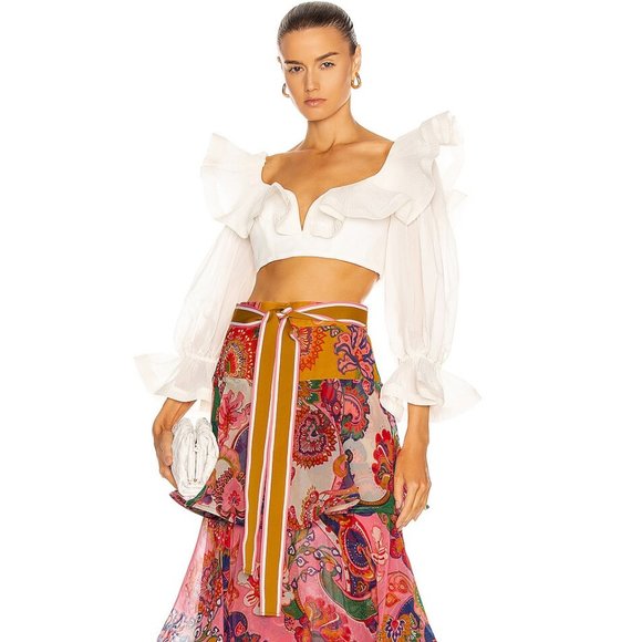 ZIMMERMANN LOVESTRUCK CROPPED BODICE TOP SIZE Zimmermann 2/US 6 - Picture 7 of 16